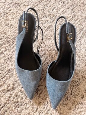 Express Denim Slingback Pumps
